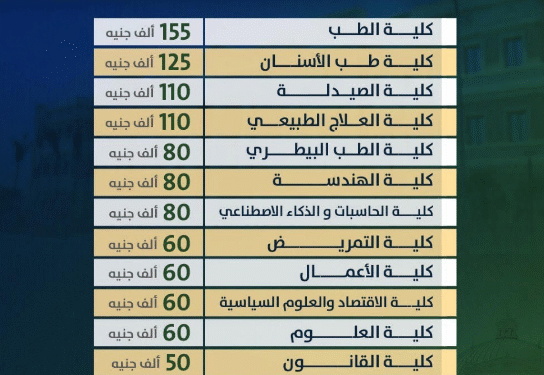 مصروفات جامعة القاهرة الأهلية