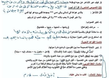 إجابات الاختبار شهر أكتوبر من الوزارة لغة عربية