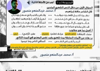 تقييم الأسبوع الرابع عربي للصف الخامس الابتدائي 2