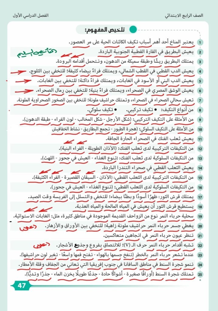مخلص علوم المرحلة الابتدائية   2026