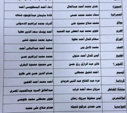 حركة تنقلات محافظة الجيزة