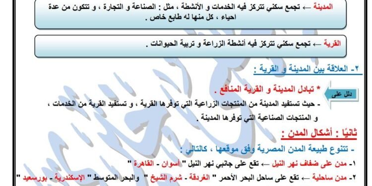 مراجعة شهر أكتوبر الدراسات الاجتماعية للصف الرابع الابتدائي 2026