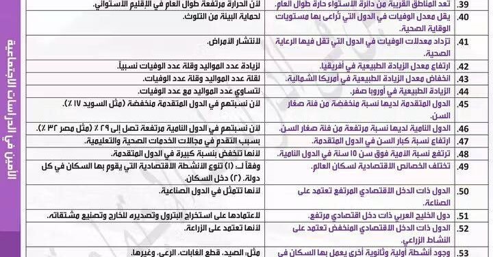 ملخص الدراسات الاجتماعية للصف الثالث الاعدادي