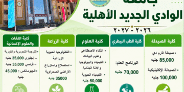 مصروفات جامعة الوادي الجديد الأهلية